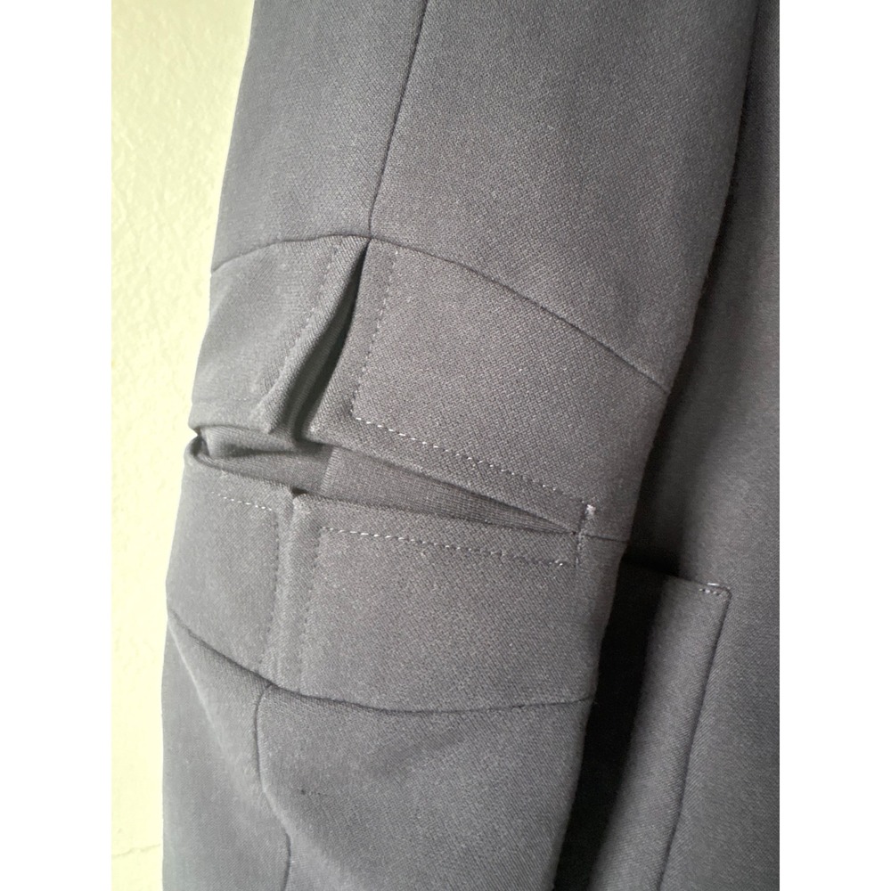 Marina Moscone Patch Pocket Blazer Blue Gabardine Size 4 - Picture 13 of 16